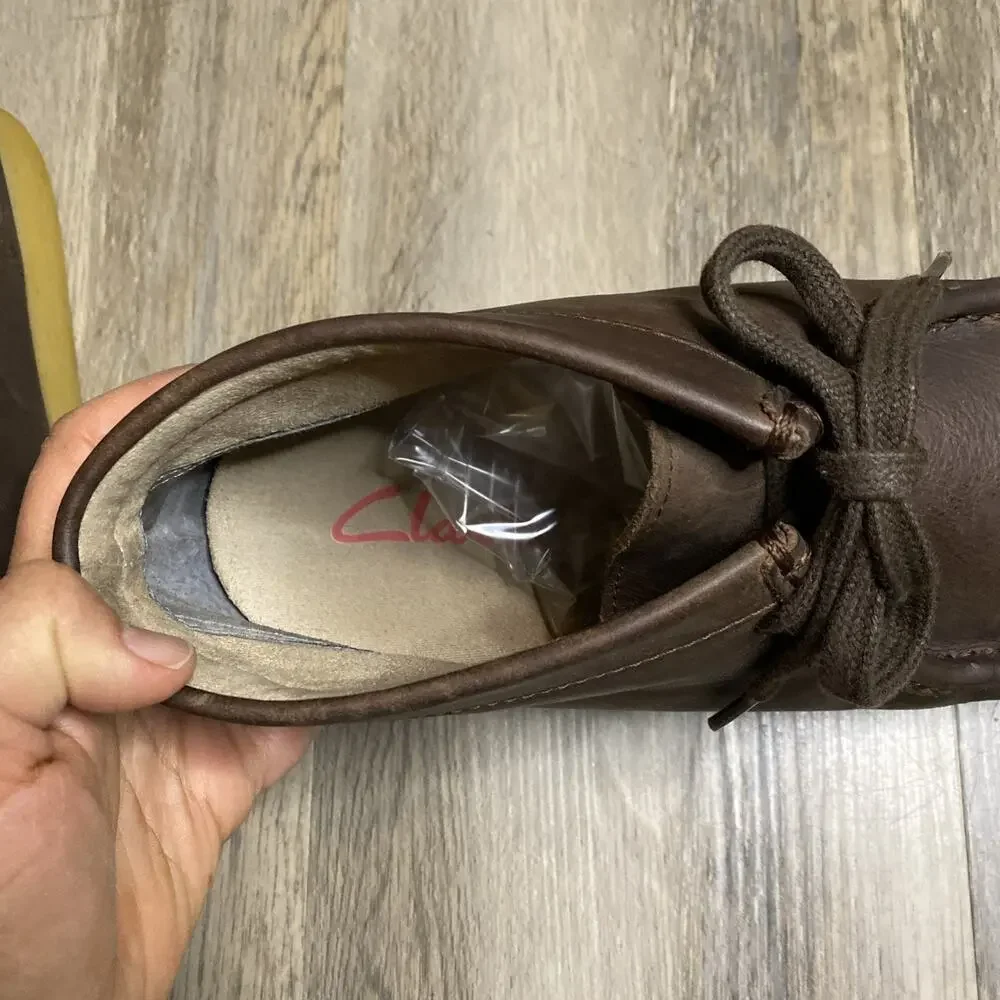 Clarks Stinson Hi Chukka Shoes Mens 11 Brown Leather